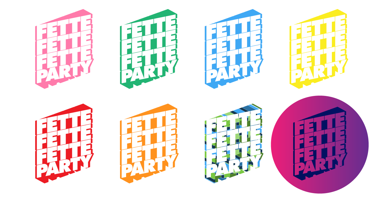 Logo Gestaltung fette fette fette party Roman Holland