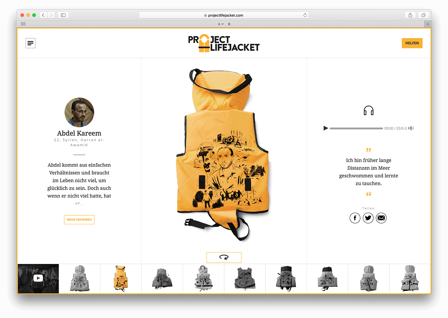 Ansicht der Website